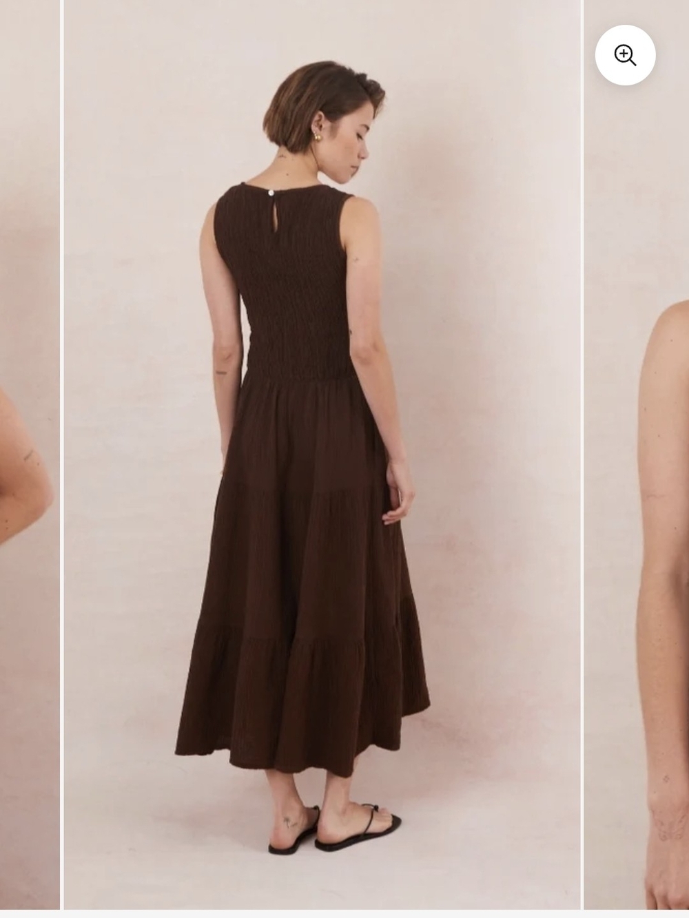 Charli-Mel Cotton Dress in Espresso- M/L - Picture 3 of 7